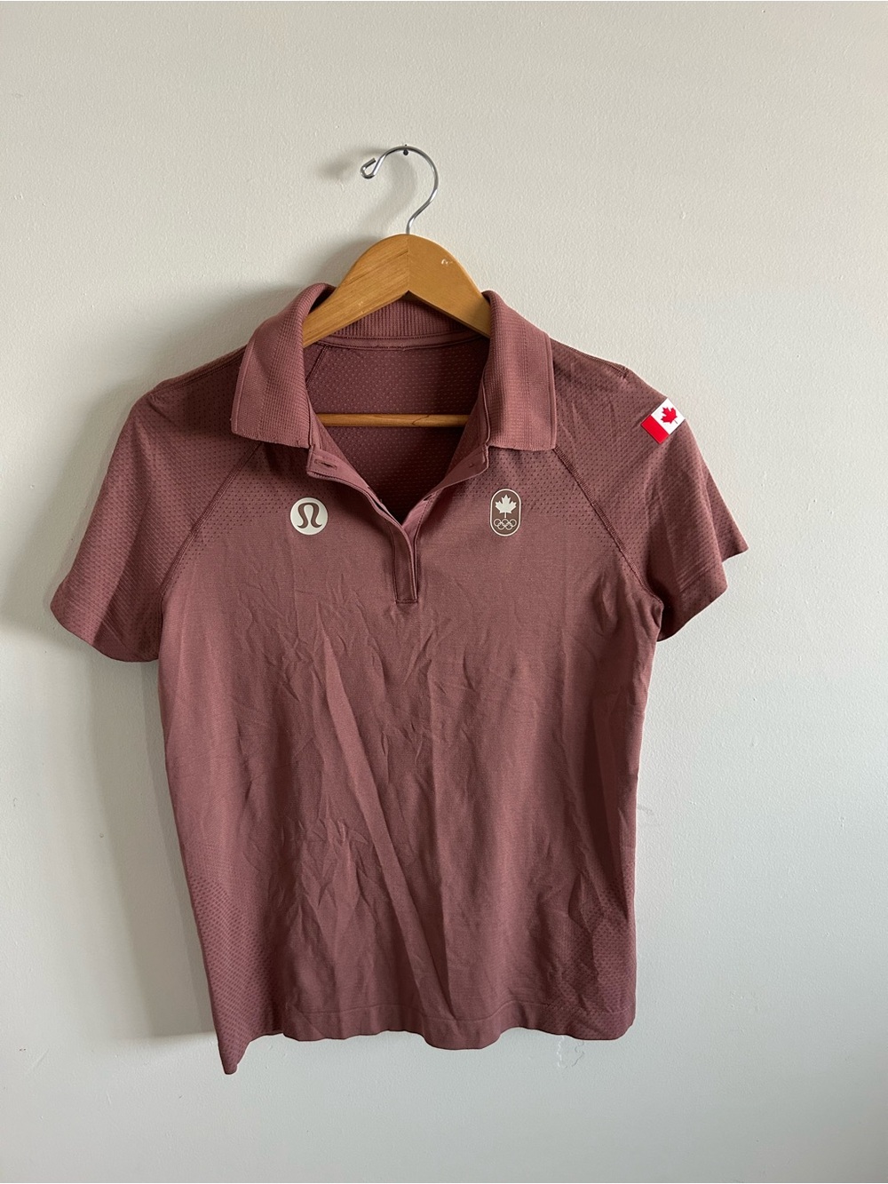 lululemon athletica Mauve Short-Sleeve Polo Top